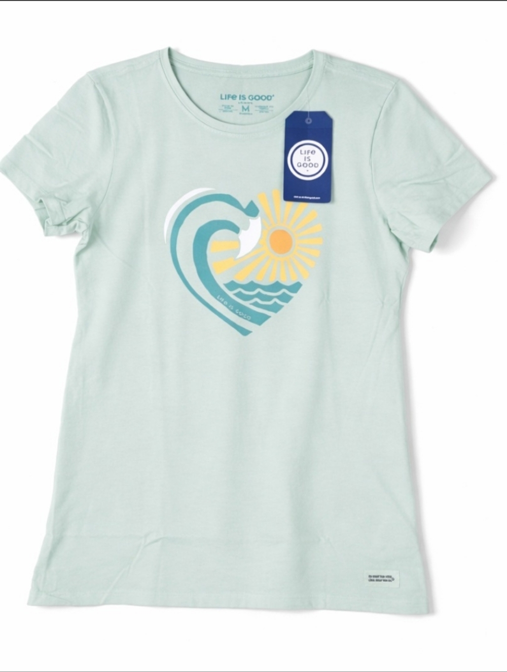 Life Is Good Heart Wave Crusher Tee Medium Women's New
